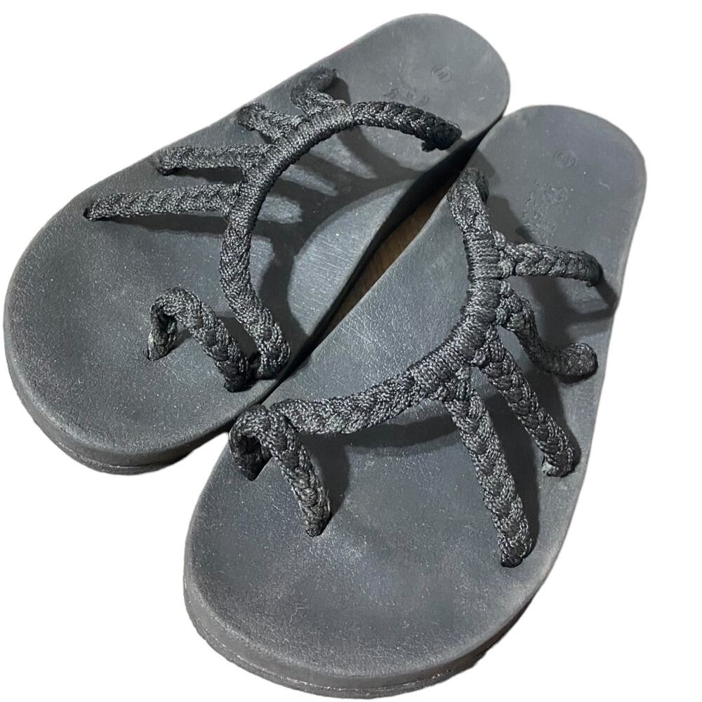 💚 PLAKA Black Women's Rope Sandals